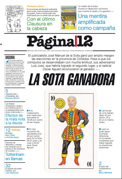 Tapa de la fecha 08-08-2011