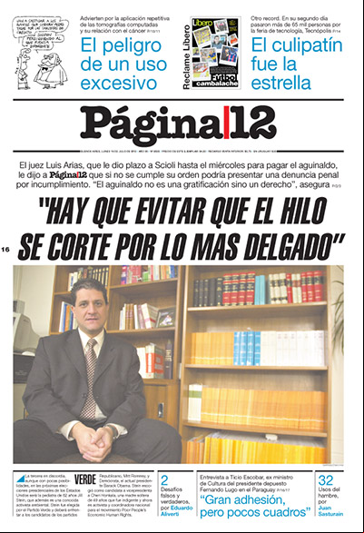 Tapa de la fecha 16-07-2012